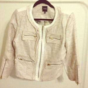 Faux leather jacket with detailing